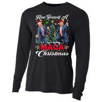 Funny Santa Trump Have Yourself A Merry Maga Christmas Xmas Cooling Performance Long Sleeve Crew