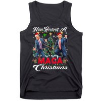 Funny Santa Trump Have Yourself A Merry Maga Christmas Xmas Tank Top