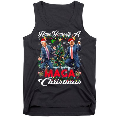 Funny Santa Trump Have Yourself A Merry Maga Christmas Xmas Tank Top