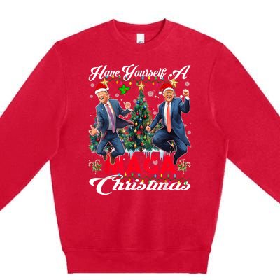 Funny Santa Trump Have Yourself A Merry Maga Christmas Xmas Premium Crewneck Sweatshirt