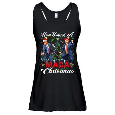 Funny Santa Trump Have Yourself A Merry Maga Christmas Xmas Ladies Essential Flowy Tank