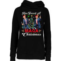 Funny Santa Trump Have Yourself A Merry Maga Christmas Xmas Womens Funnel Neck Pullover Hood