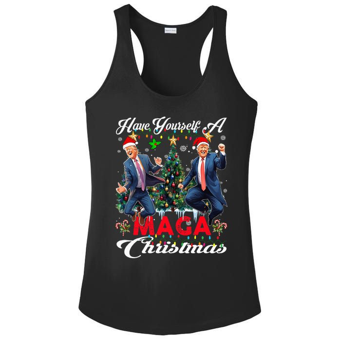 Funny Santa Trump Have Yourself A Merry Maga Christmas Xmas Ladies PosiCharge Competitor Racerback Tank