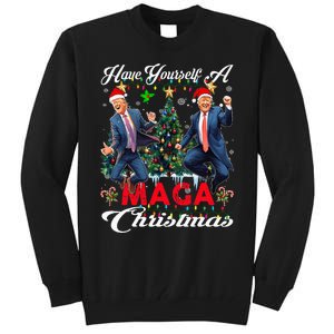 Funny Santa Trump Have Yourself A Merry Maga Christmas Xmas Tall Sweatshirt