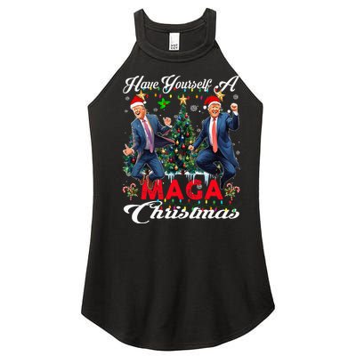 Funny Santa Trump Have Yourself A Merry Maga Christmas Xmas Women's Perfect Tri Rocker Tank