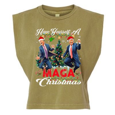 Funny Santa Trump Have Yourself A Merry Maga Christmas Xmas Garment-Dyed Women's Muscle Tee