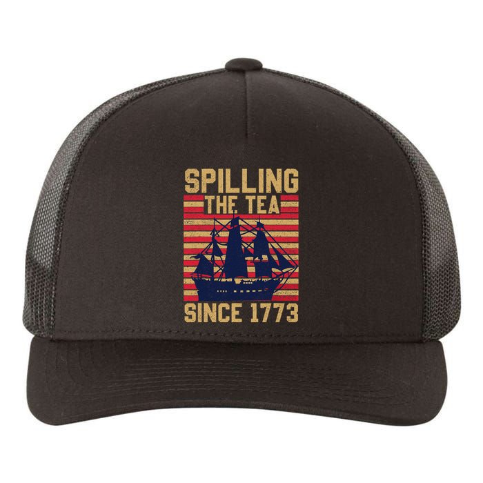 Fun Spilling The Tea Since 1773 Teaching History Patriotic Yupoong Adult 5-Panel Trucker Hat