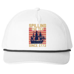 Fun Spilling The Tea Since 1773 Teaching History Patriotic Snapback Five-Panel Rope Hat