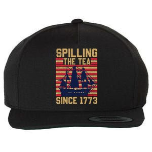 Fun Spilling The Tea Since 1773 Teaching History Patriotic Wool Snapback Cap