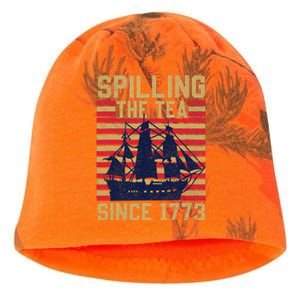 Fun Spilling The Tea Since 1773 Teaching History Patriotic Kati - Camo Knit Beanie