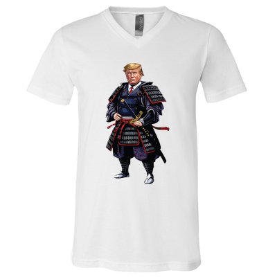 Funny Samurai Trump Warrior V-Neck T-Shirt