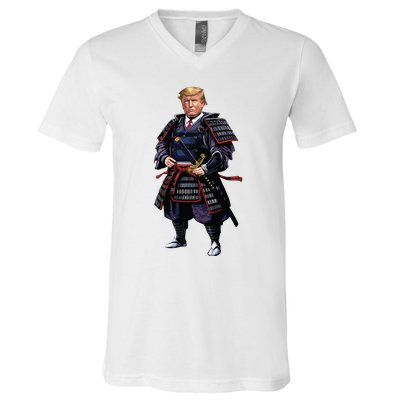 Funny Samurai Trump Warrior V-Neck T-Shirt