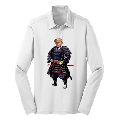 Funny Samurai Trump Warrior Silk Touch Performance Long Sleeve Polo