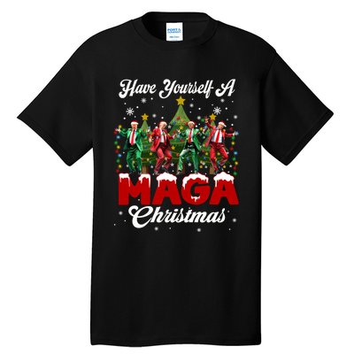 Funny Santa Trump Have Yourself A Merry M.A.G.A Christmas Long Sleeve Tall T-Shirt