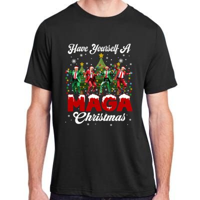 Funny Santa Trump Have Yourself A Merry M.A.G.A Christmas Long Sleeve Adult ChromaSoft Performance T-Shirt