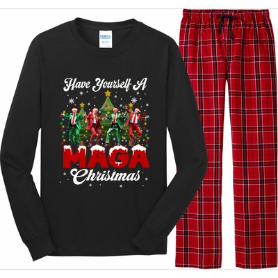 Funny Santa Trump Have Yourself A Merry M.A.G.A Christmas Long Sleeve Long Sleeve Pajama Set