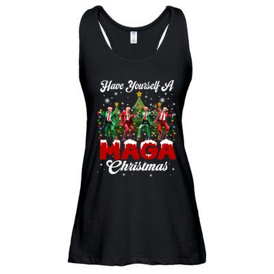 Funny Santa Trump Have Yourself A Merry M.A.G.A Christmas Long Sleeve Ladies Essential Flowy Tank