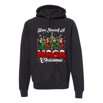 Funny Santa Trump Have Yourself A Merry M.A.G.A Christmas Long Sleeve Premium Hoodie