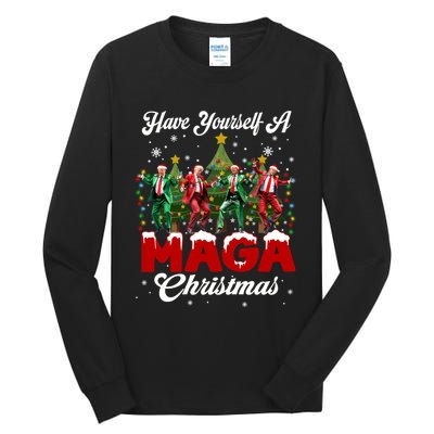 Funny Santa Trump Have Yourself A Merry M.A.G.A Christmas Long Sleeve Tall Long Sleeve T-Shirt