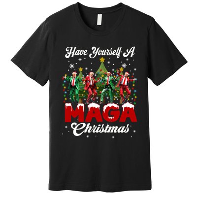 Funny Santa Trump Have Yourself A Merry M.A.G.A Christmas Long Sleeve Premium T-Shirt