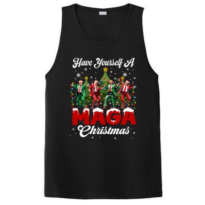 Funny Santa Trump Have Yourself A Merry M.A.G.A Christmas Long Sleeve PosiCharge Competitor Tank