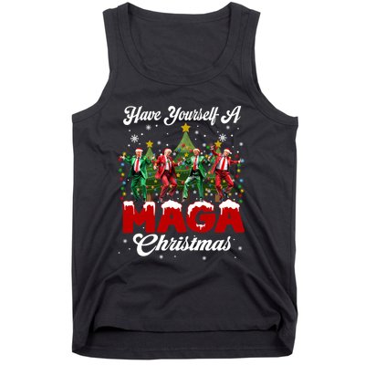 Funny Santa Trump Have Yourself A Merry M.A.G.A Christmas Long Sleeve Tank Top