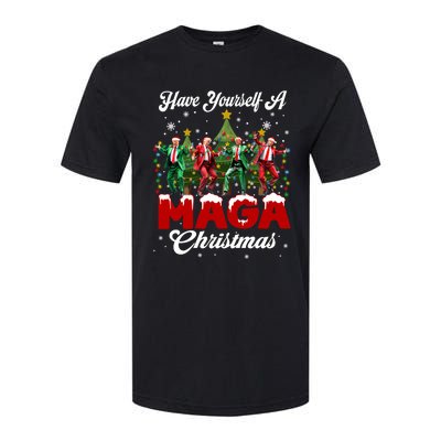 Funny Santa Trump Have Yourself A Merry M.A.G.A Christmas Long Sleeve Softstyle CVC T-Shirt