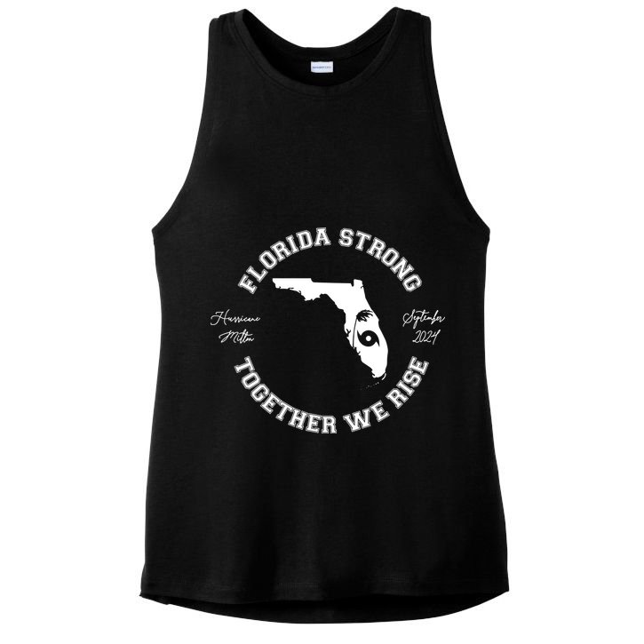 Florida Strong Together We Rise Hurricane Milton September 2024 Ladies PosiCharge Tri-Blend Wicking Tank