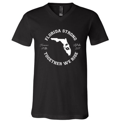 Florida Strong Together We Rise Hurricane Milton September 2024 V-Neck T-Shirt