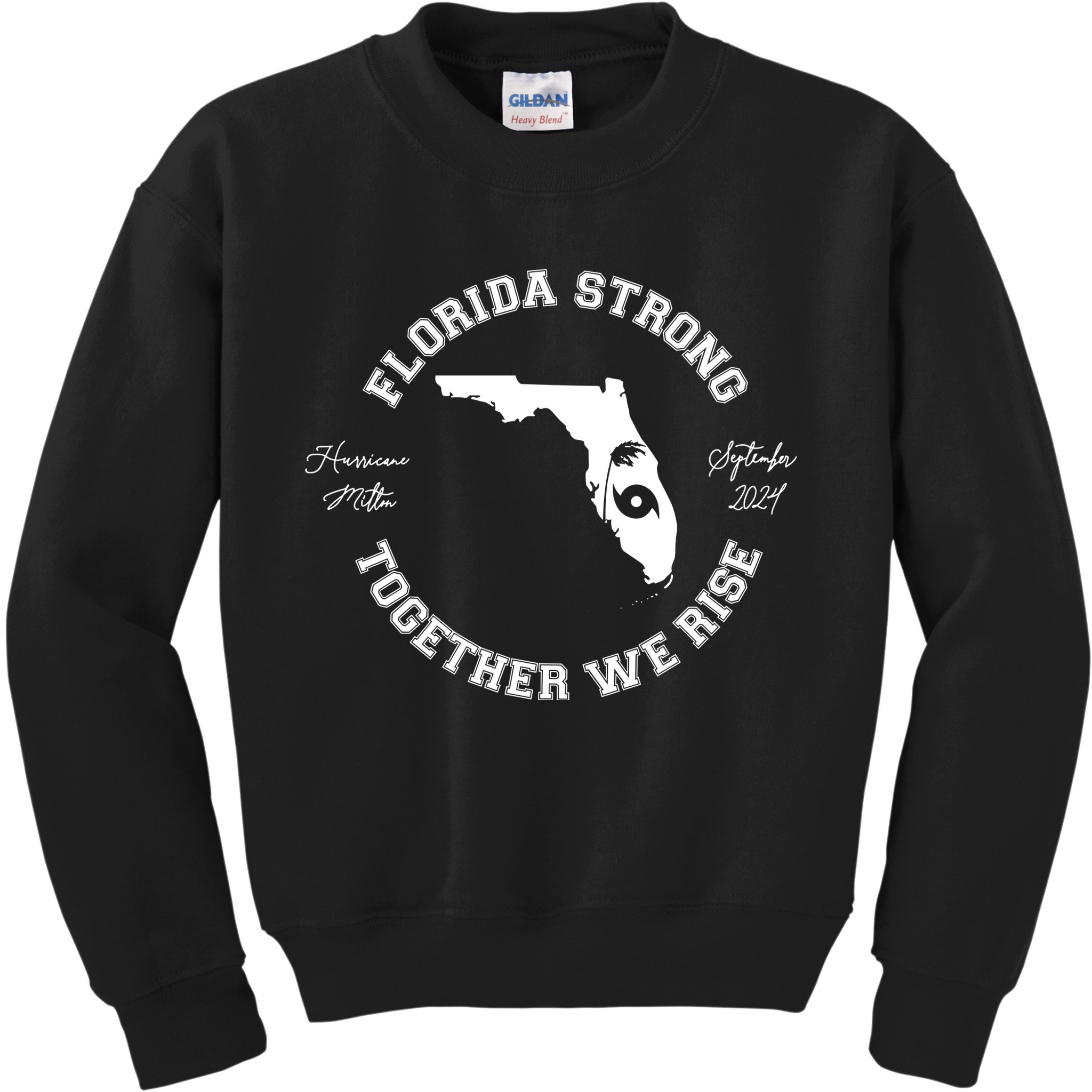 Florida Strong Together We Rise Hurricane Milton September 2024 Kids Sweatshirt