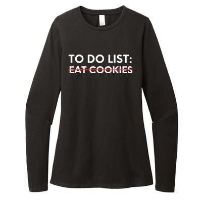 Funny Saying To Do List Eat Cookies Christmas Womens CVC Long Sleeve Shirt