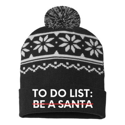 Funny Saying To Do List Be A Santa Christmas Sarcastic Humor USA-Made Snowflake Beanie