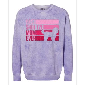 Funny Shih Tzu Mom Art For Funny Mothers Day Dog Lover Colorblast Crewneck Sweatshirt