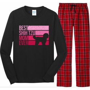 Funny Shih Tzu Mom Art For Funny Mothers Day Dog Lover Long Sleeve Pajama Set