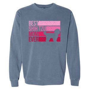 Funny Shih Tzu Mom Art For Funny Mothers Day Dog Lover Garment-Dyed Sweatshirt