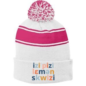 Funny Speech Therapy IPA Phonetics Phoneme Therapist Stripe Pom Pom Beanie