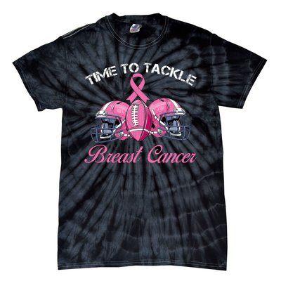 Football Survivor Time To Tackle Breast Cancer Awareness Tie-Dye T-Shirt