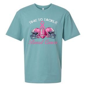 Football Survivor Time To Tackle Breast Cancer Awareness Sueded Cloud Jersey T-Shirt