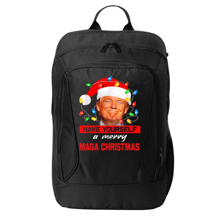 Funny Santa Trump Have Yourself A Merry Maga Christmas Xmas City Backpack