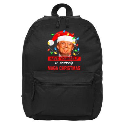 Funny Santa Trump Have Yourself A Merry Maga Christmas Xmas 16 in Basic Backpack