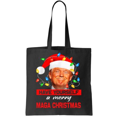 Funny Santa Trump Have Yourself A Merry Maga Christmas Xmas Tote Bag