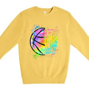 Female Sports Try To Keep Up I Know I Play Like A Girl Basketball Premium Crewneck Sweatshirt