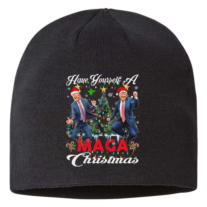 Funny Santa Trump Have Yourself A Merry Maga Christmas Xmas Sustainable Beanie