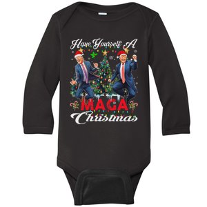 Funny Santa Trump Have Yourself A Merry Maga Christmas Xmas Baby Long Sleeve Bodysuit