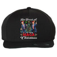 Funny Santa Trump Have Yourself A Merry Maga Christmas Xmas Wool Snapback Cap