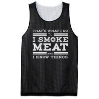 Funny Shirt That's What I Do I Smoke Meat And I Know Things Mesh Reversible Basketball Jersey Tank