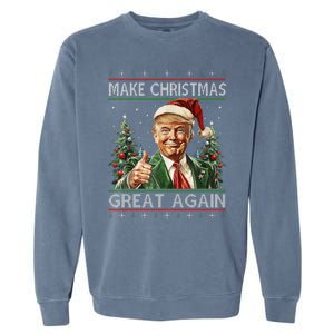 Funny Santa Trump Make Christmas Great Again Ugly Sweater Garment-Dyed Sweatshirt