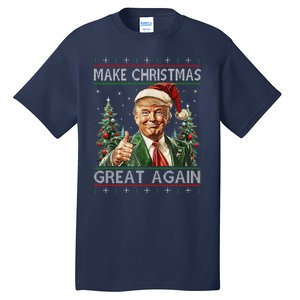 Funny Santa Trump Make Christmas Great Again Ugly Sweater Tall T-Shirt