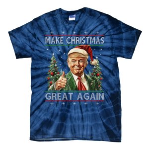 Funny Santa Trump Make Christmas Great Again Ugly Sweater Tie-Dye T-Shirt