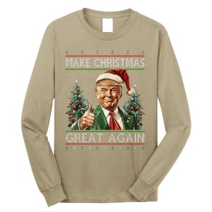 Funny Santa Trump Make Christmas Great Again Ugly Sweater Long Sleeve Shirt